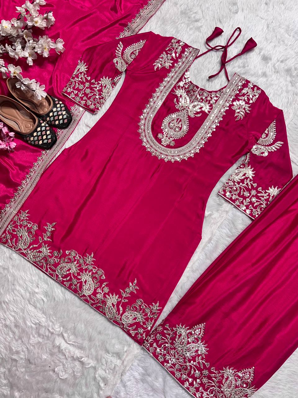 Silk kurta pant sets for women,Wedding,Festive wear dress