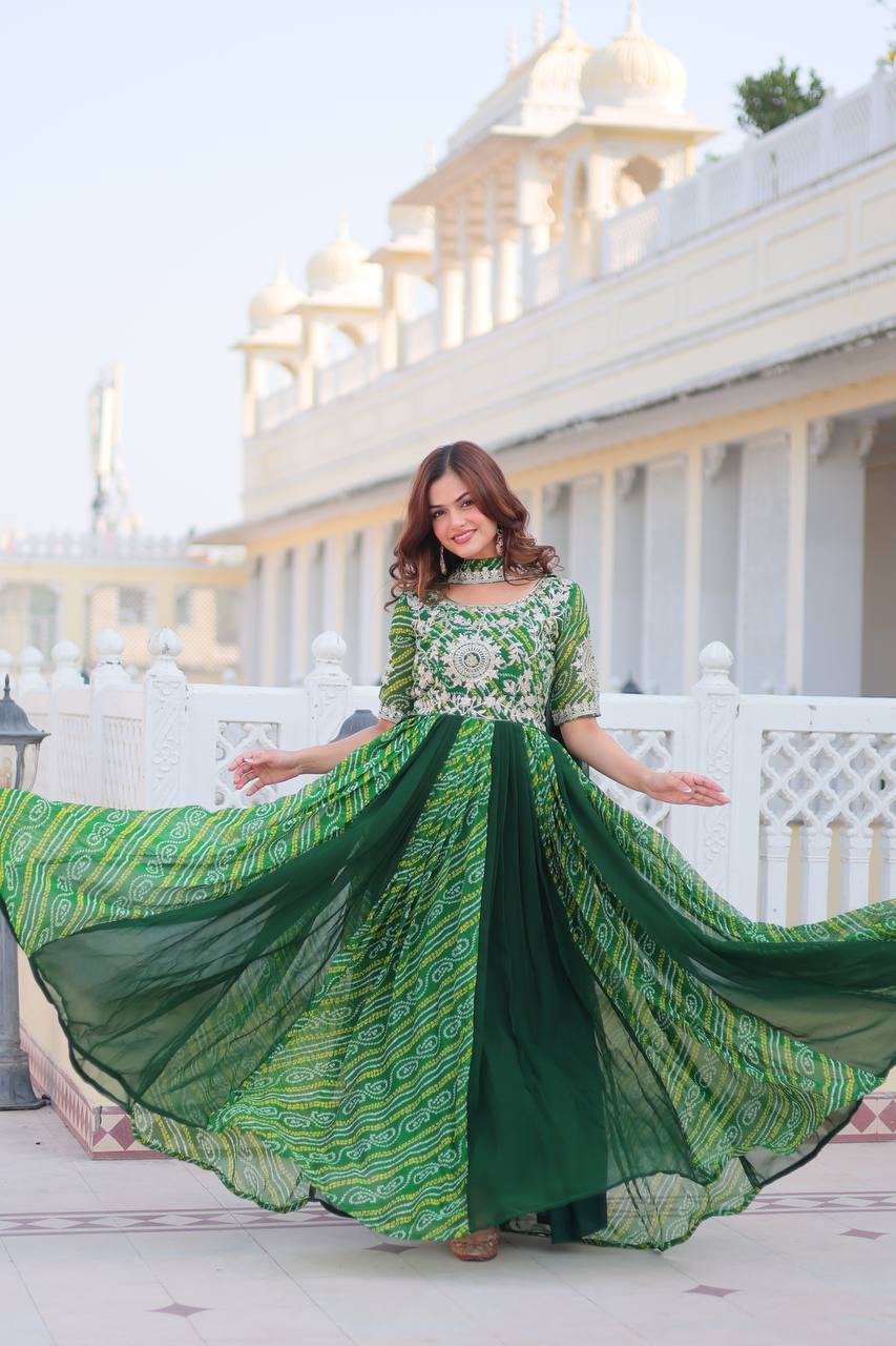 Launching New Festival Bandhej Gown & Duptta