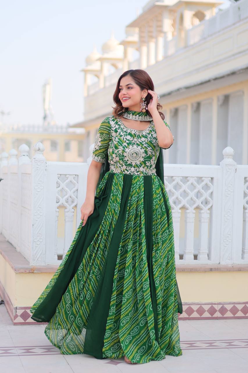Launching New Festival Bandhej Gown & Duptta