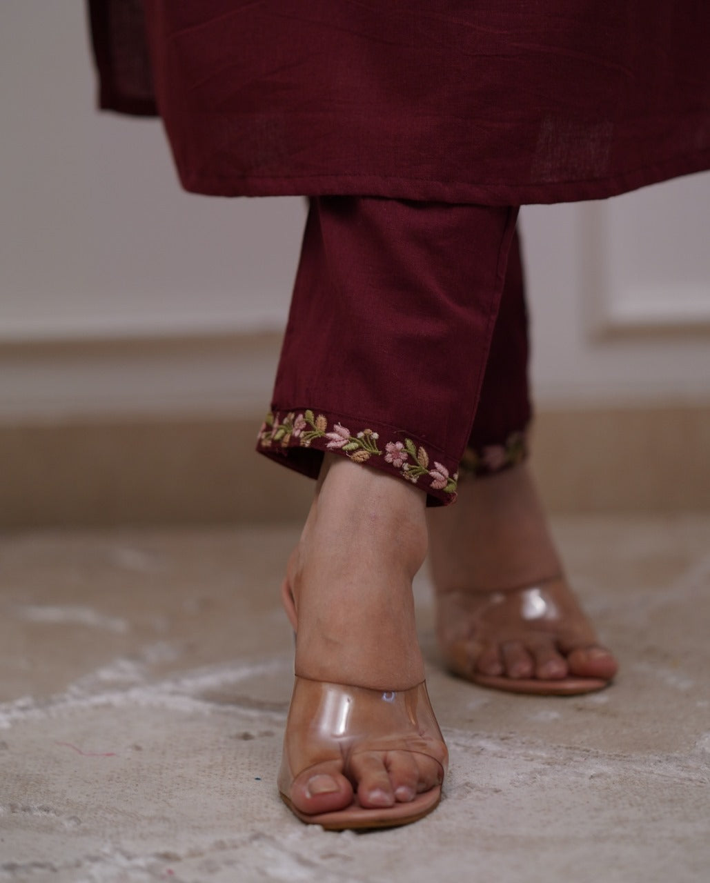 Embroidered Cotton Suit Set with Dupatta