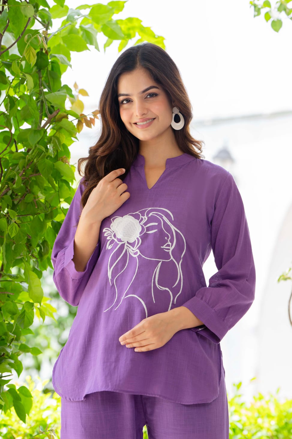 Designer Embroidered Cotton Co-Ord Set