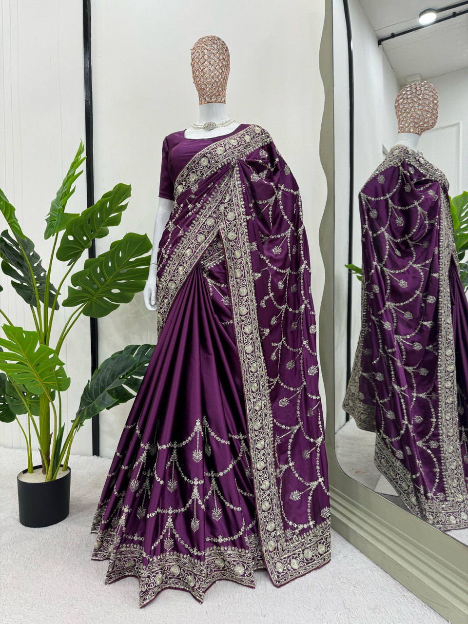 Flowing Satin Saree