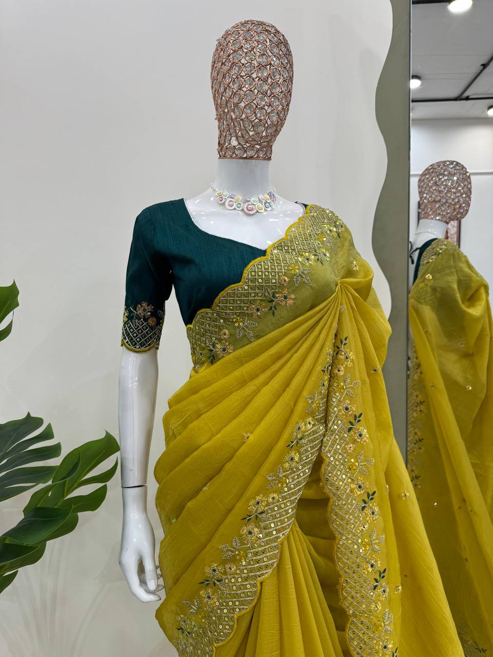 Sparkling Yellow Saree