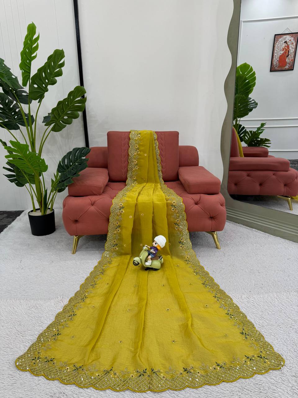 Sparkling Yellow Saree