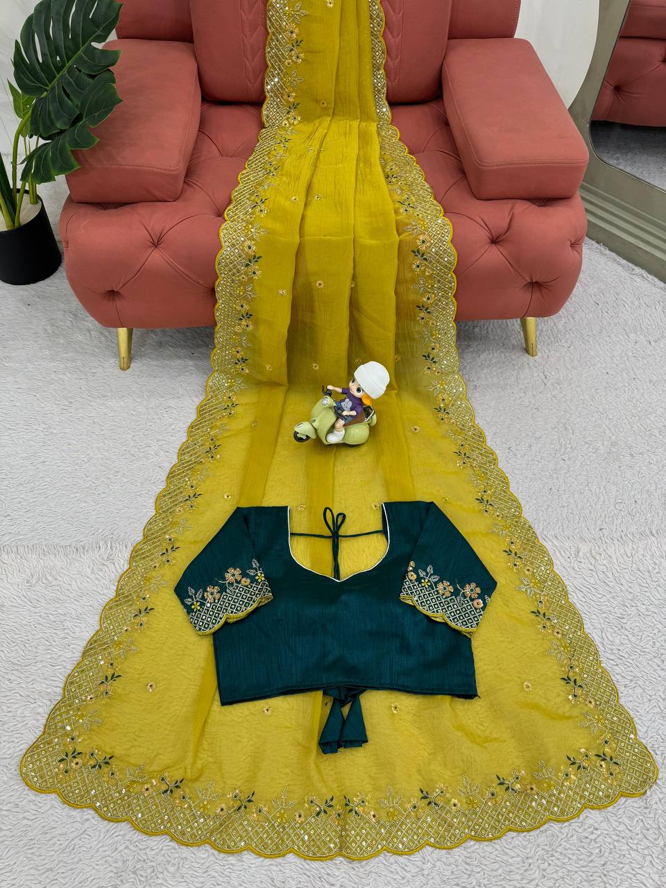 Sparkling Yellow Saree