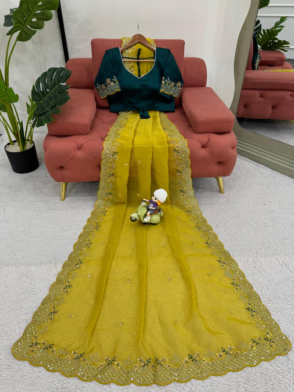 Sparkling Yellow Saree