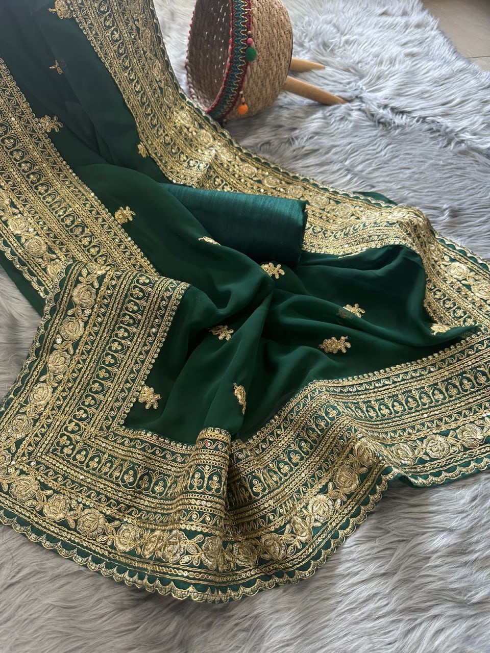 Zari embroidered Saree