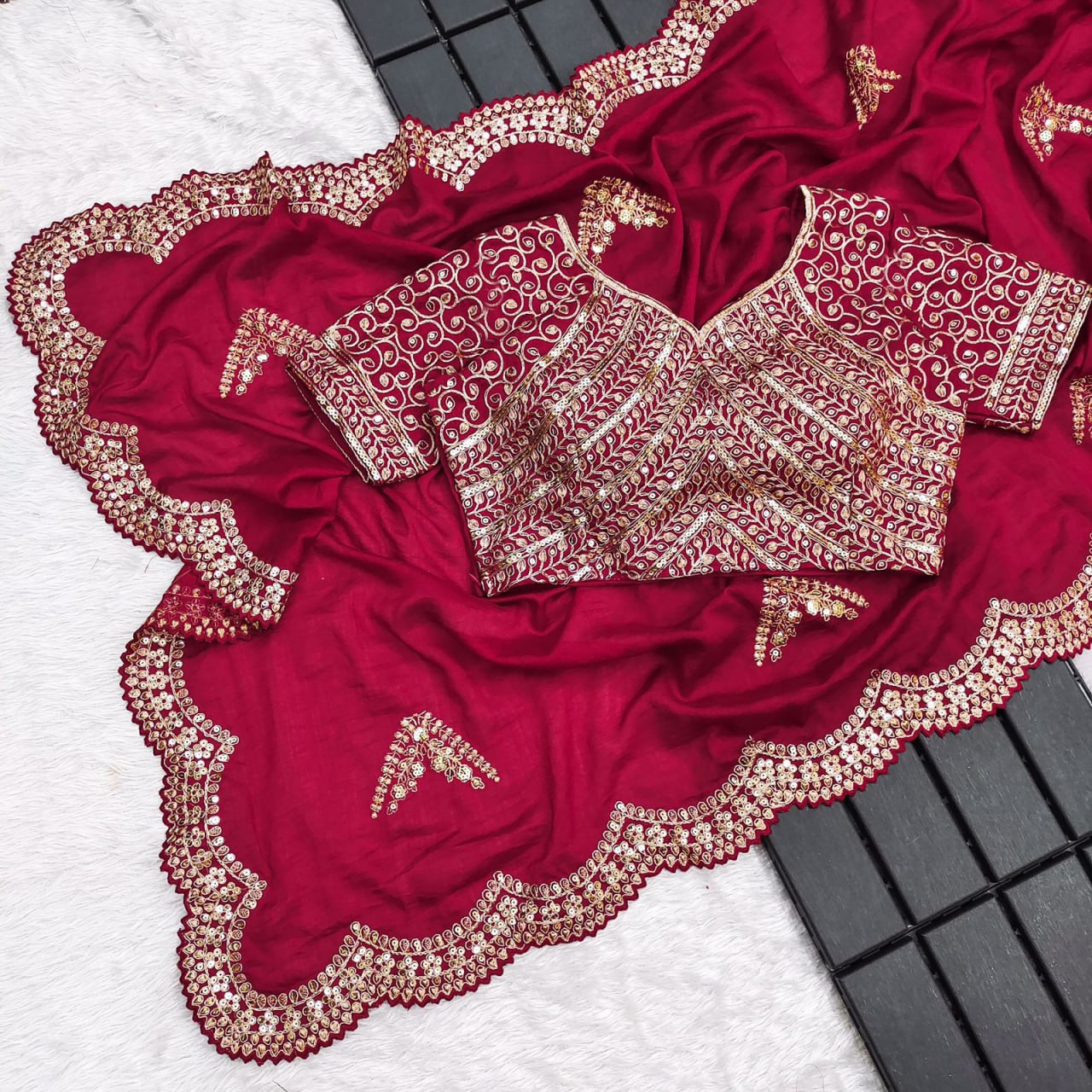 Velvet Bloom Saree
