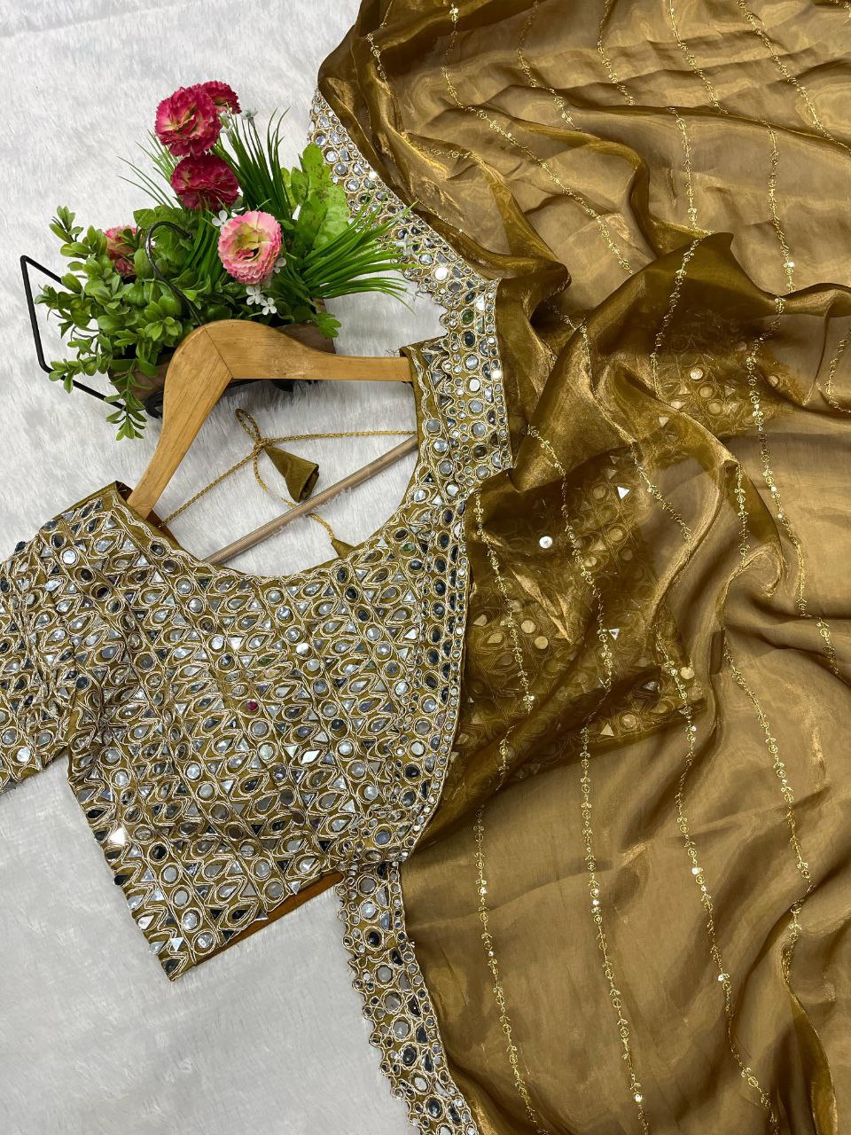 Golden Shadow Saree
