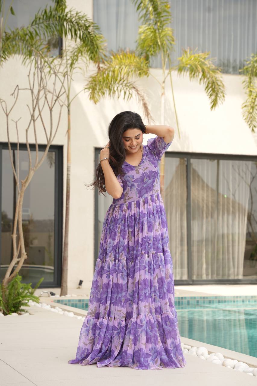 Lavender Bloom Floral Maxi