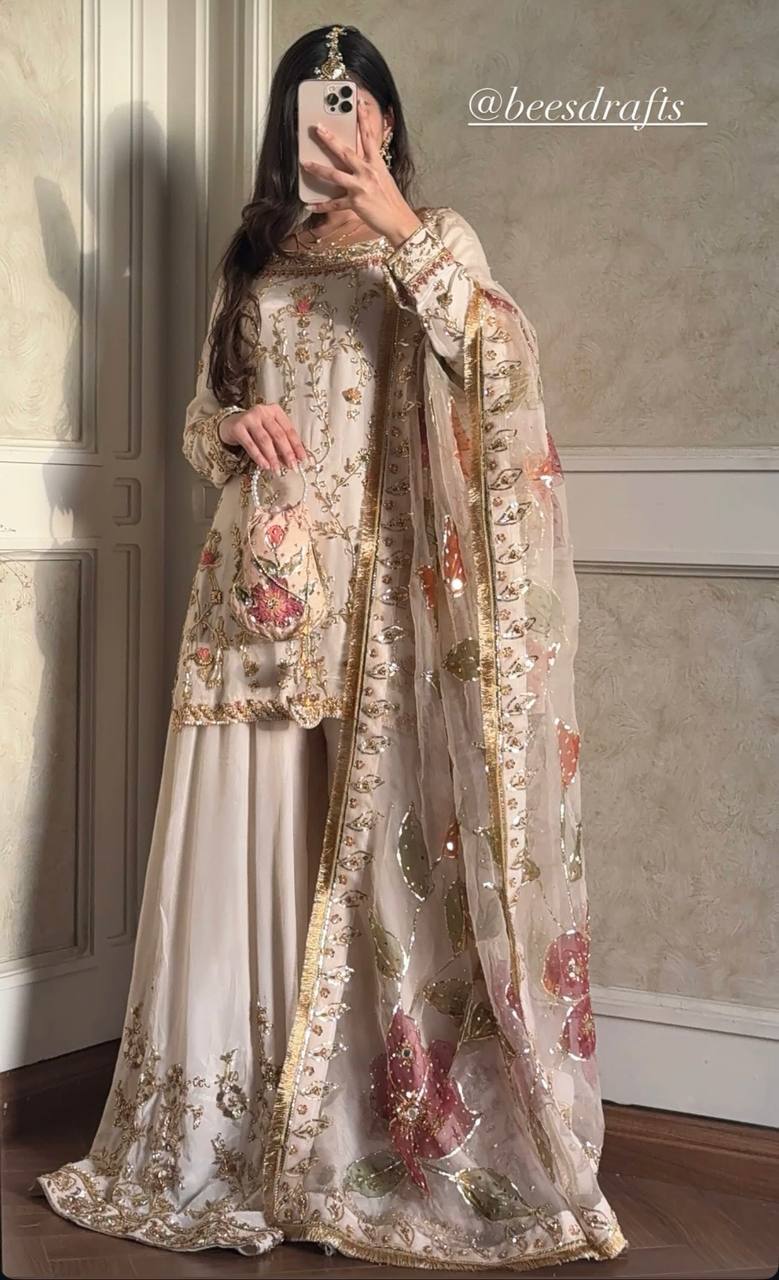 Premium designer party wear sharara suit set