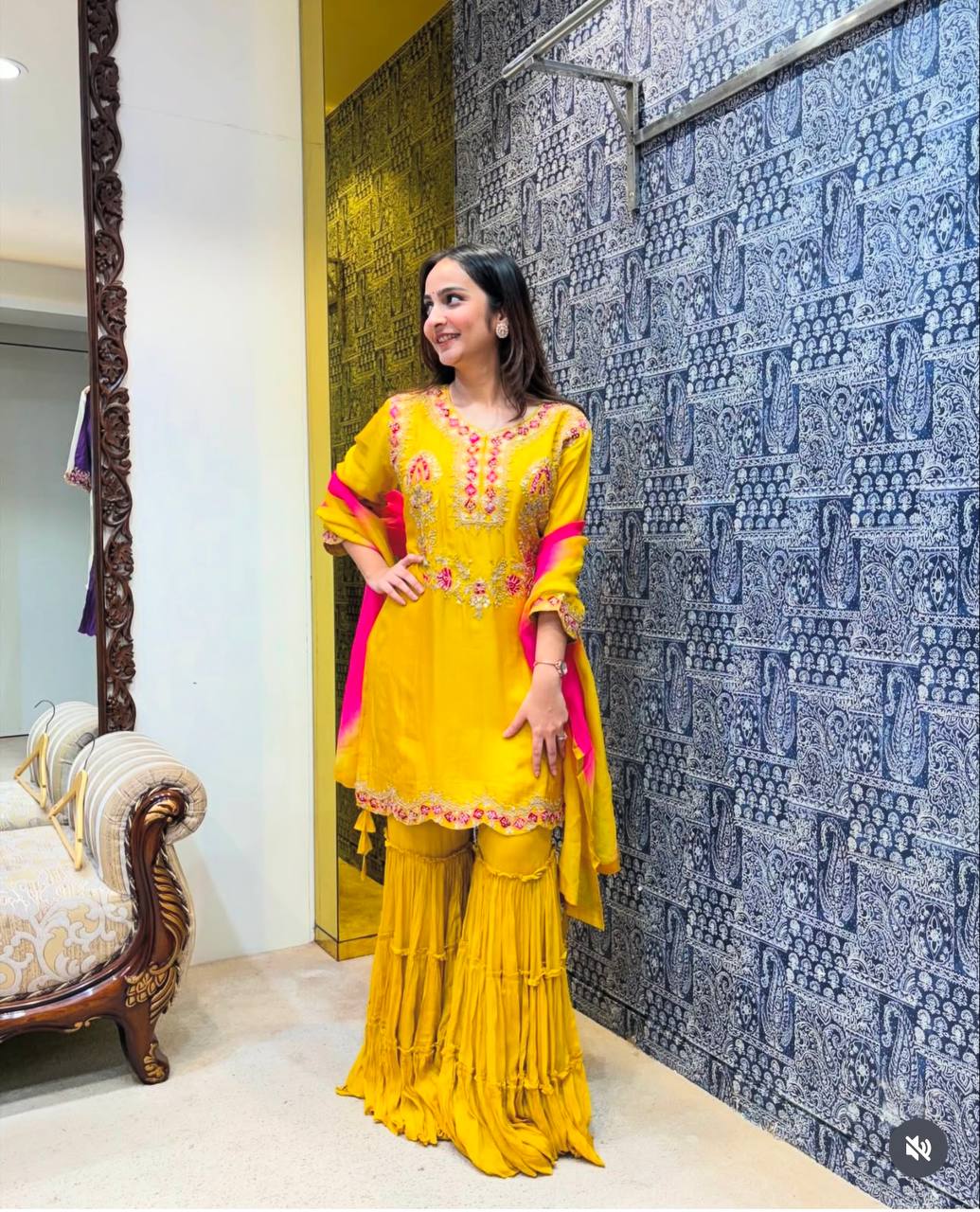 "Elegance in Silk: Designer Top, Sarara & Dupatta Set"