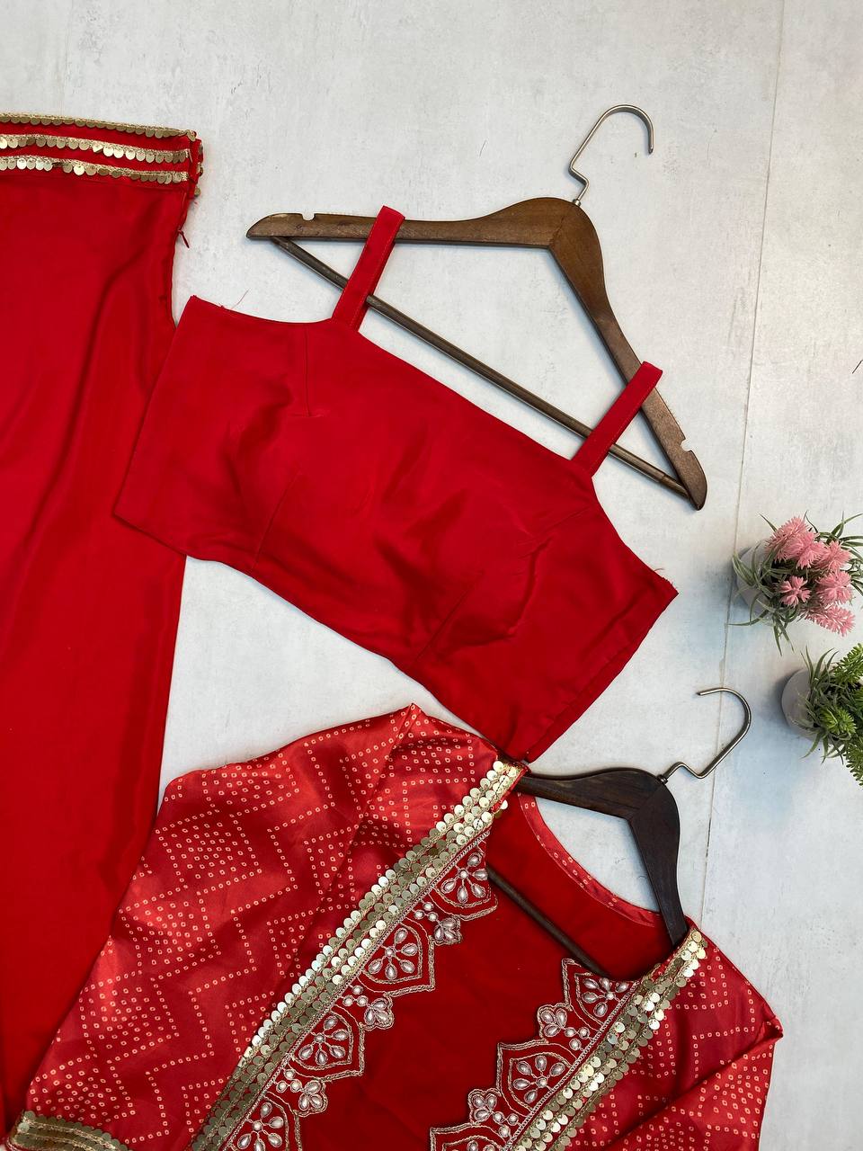 Premium French Crêpe Dhotis & Blouse Set with Embroidery