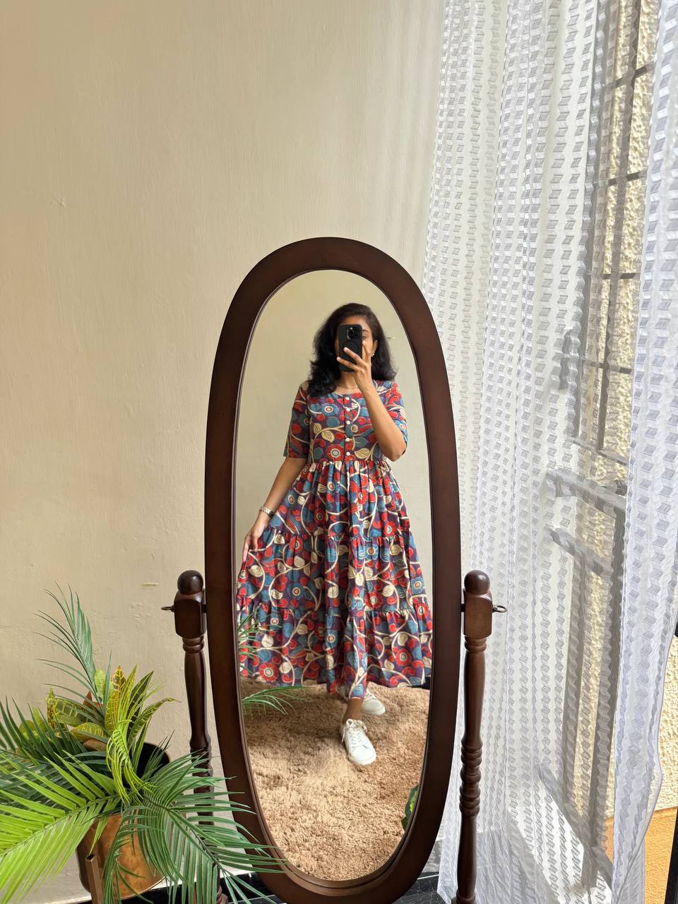 "Elegant Kalamkari Cotton Maternity Dress β Soft, Flowy, and Comfortable!"