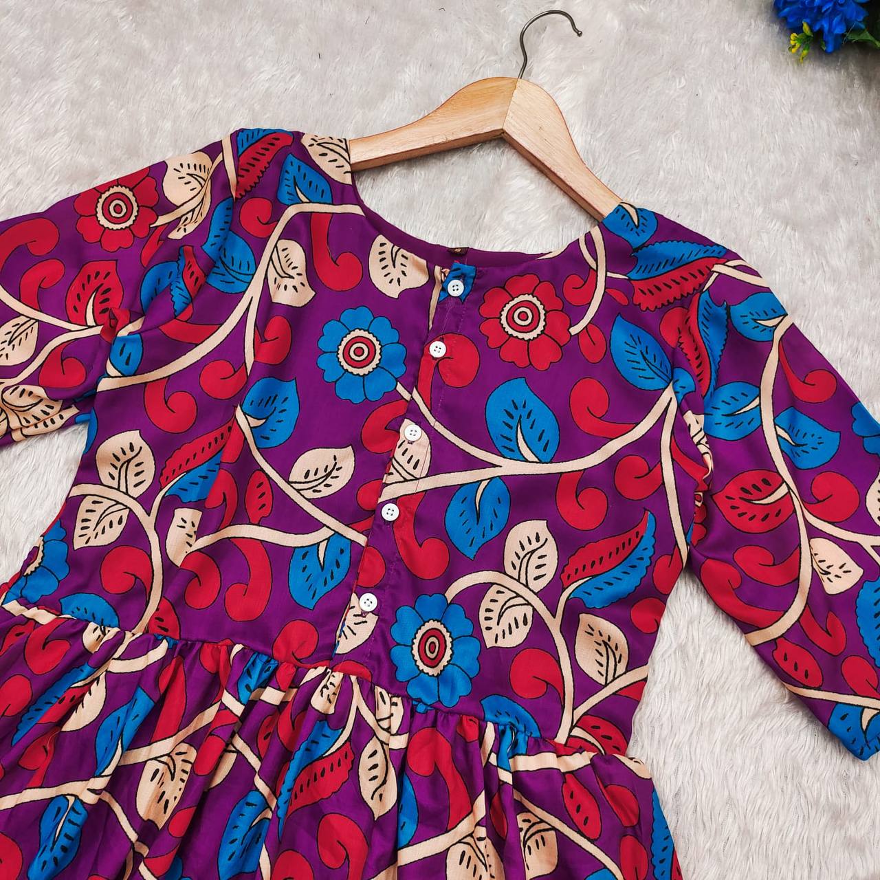 "Elegant Kalamkari Cotton Maternity Dress β Soft, Flowy, and Comfortable!"