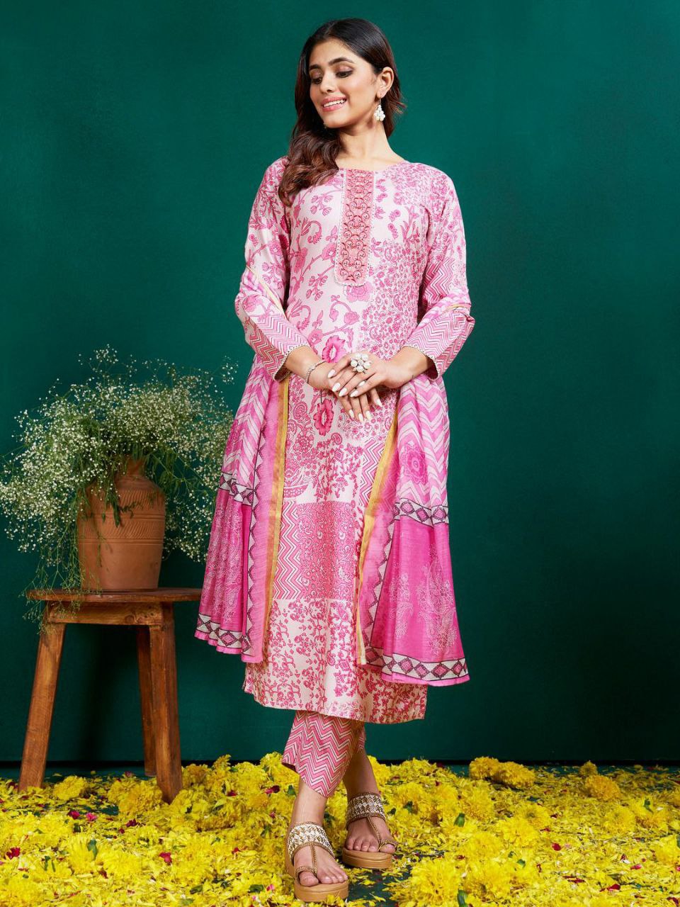 "Elegant Sky Blue Rayon Kurti Set with Embroidery & Sequence Work, Fancy Dupatta"