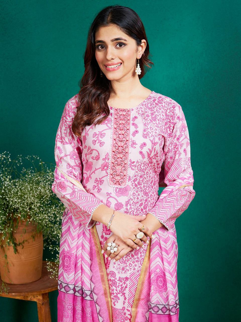 "Elegant Sky Blue Rayon Kurti Set with Embroidery & Sequence Work, Fancy Dupatta"