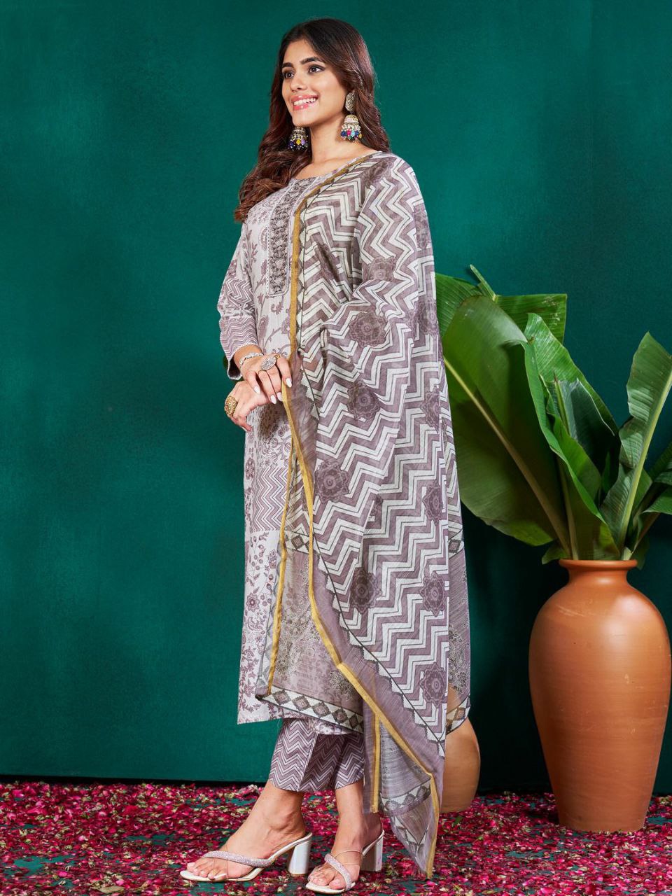 "Elegant Sky Blue Rayon Kurti Set with Embroidery & Sequence Work, Fancy Dupatta"