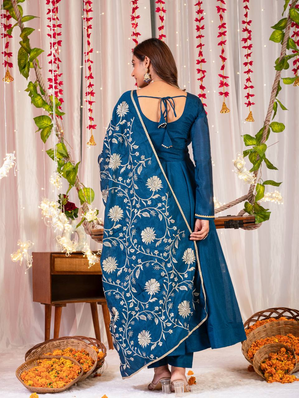 Anarkali Gown Pant with Dupatta