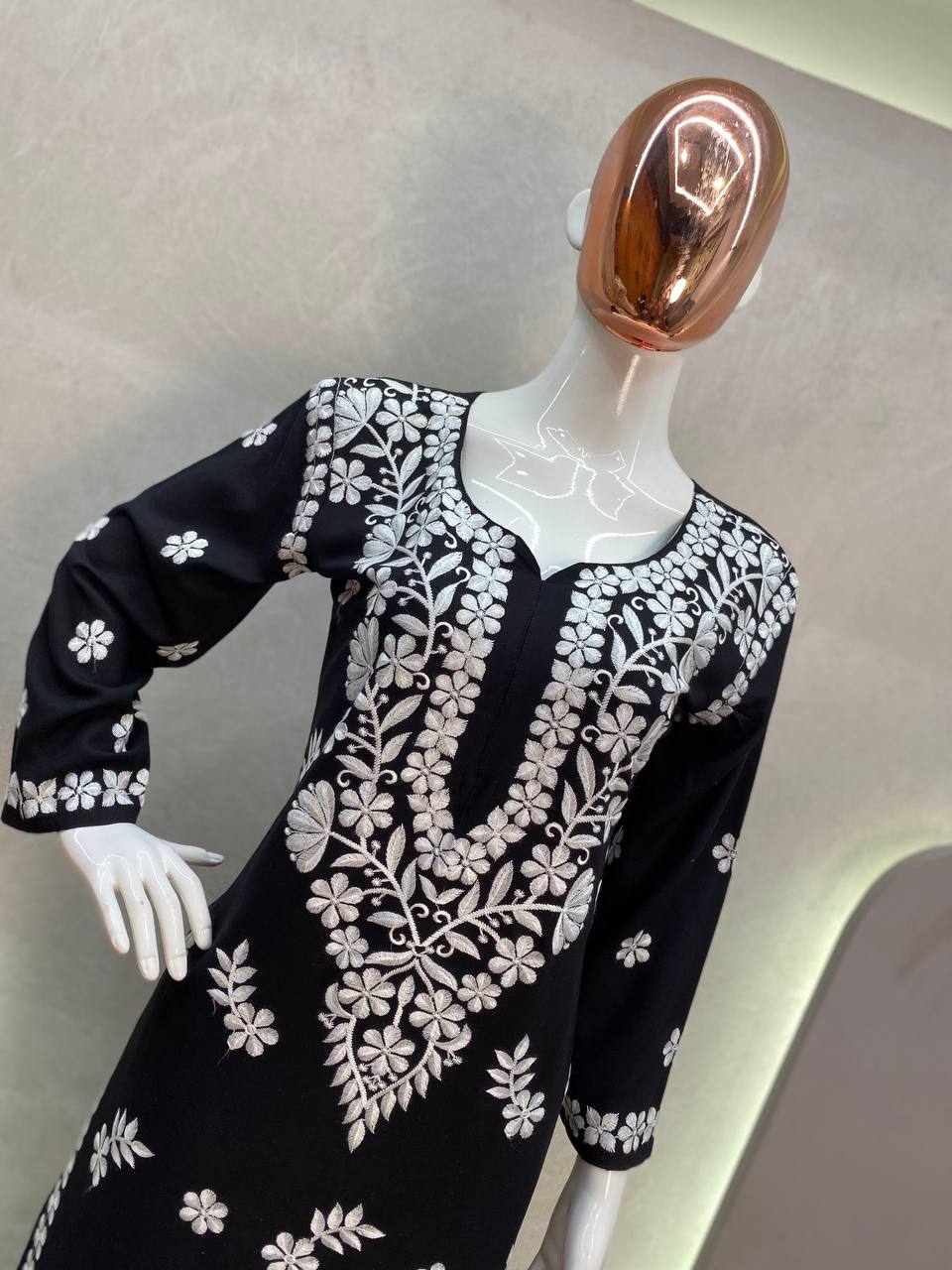 MASLIN TOP WITH COTTON THREAD EMBROIDERED WORK SHARARA