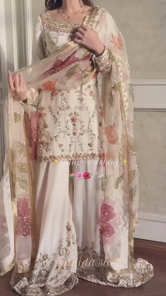 Premium designer party wear sharara suit set