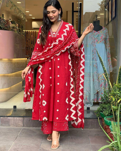 Heavy pure cotton fabric anarkali suit sets