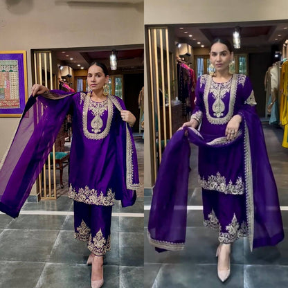 Silk kurta pant sets for women,Wedding,Festive wear dress