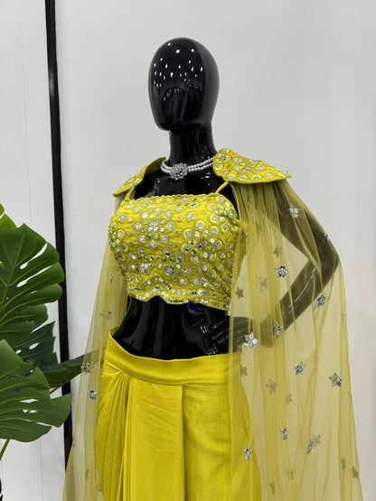 Reday to wear dhoti style with Shrug and Unstich choli