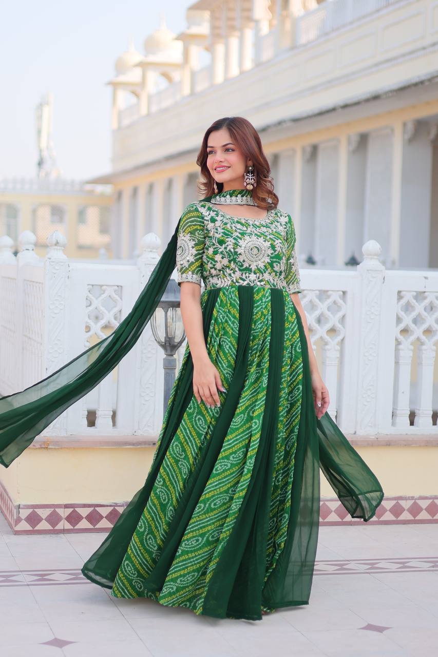Launching New Festival Bandhej Gown & Duptta