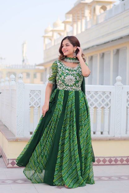Launching New Festival Bandhej Gown & Duptta