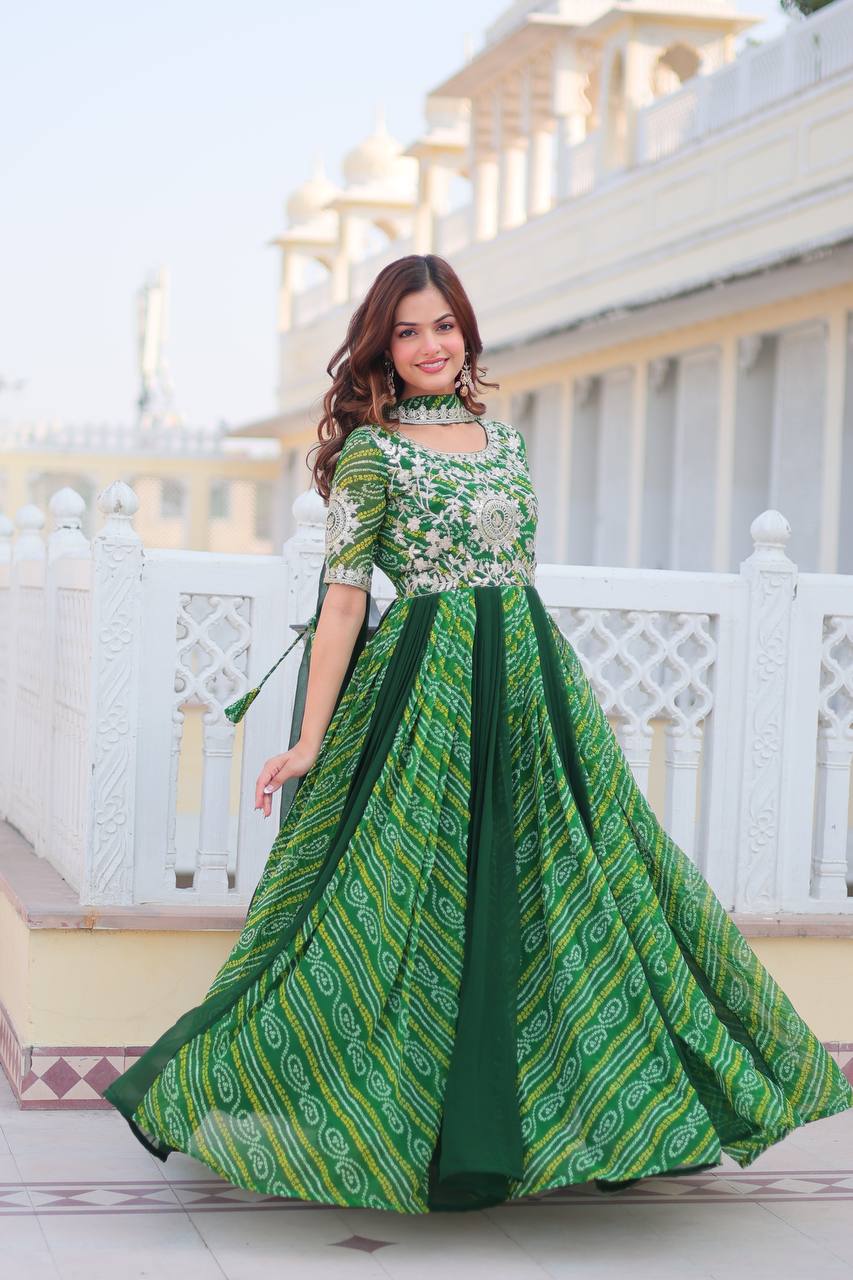 Launching New Festival Bandhej Gown & Duptta