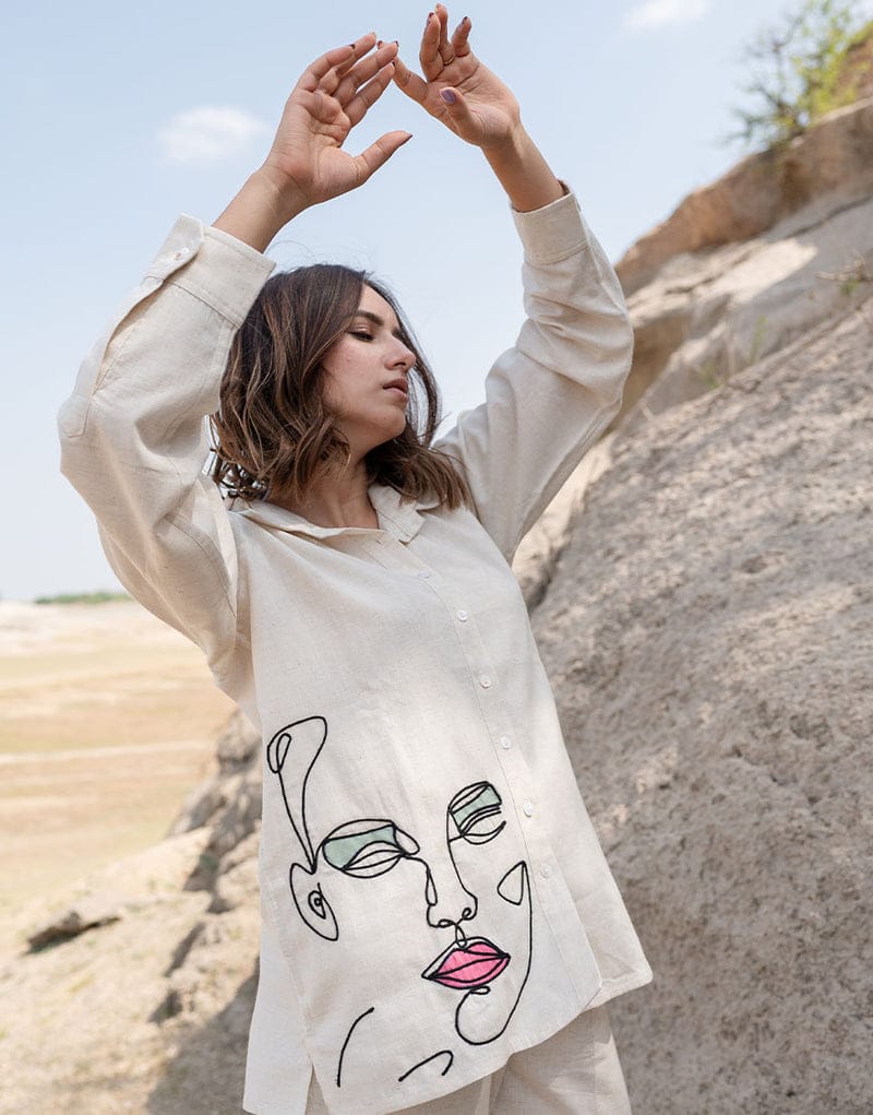 Embroidered Cotton Flex Co-Ord Set