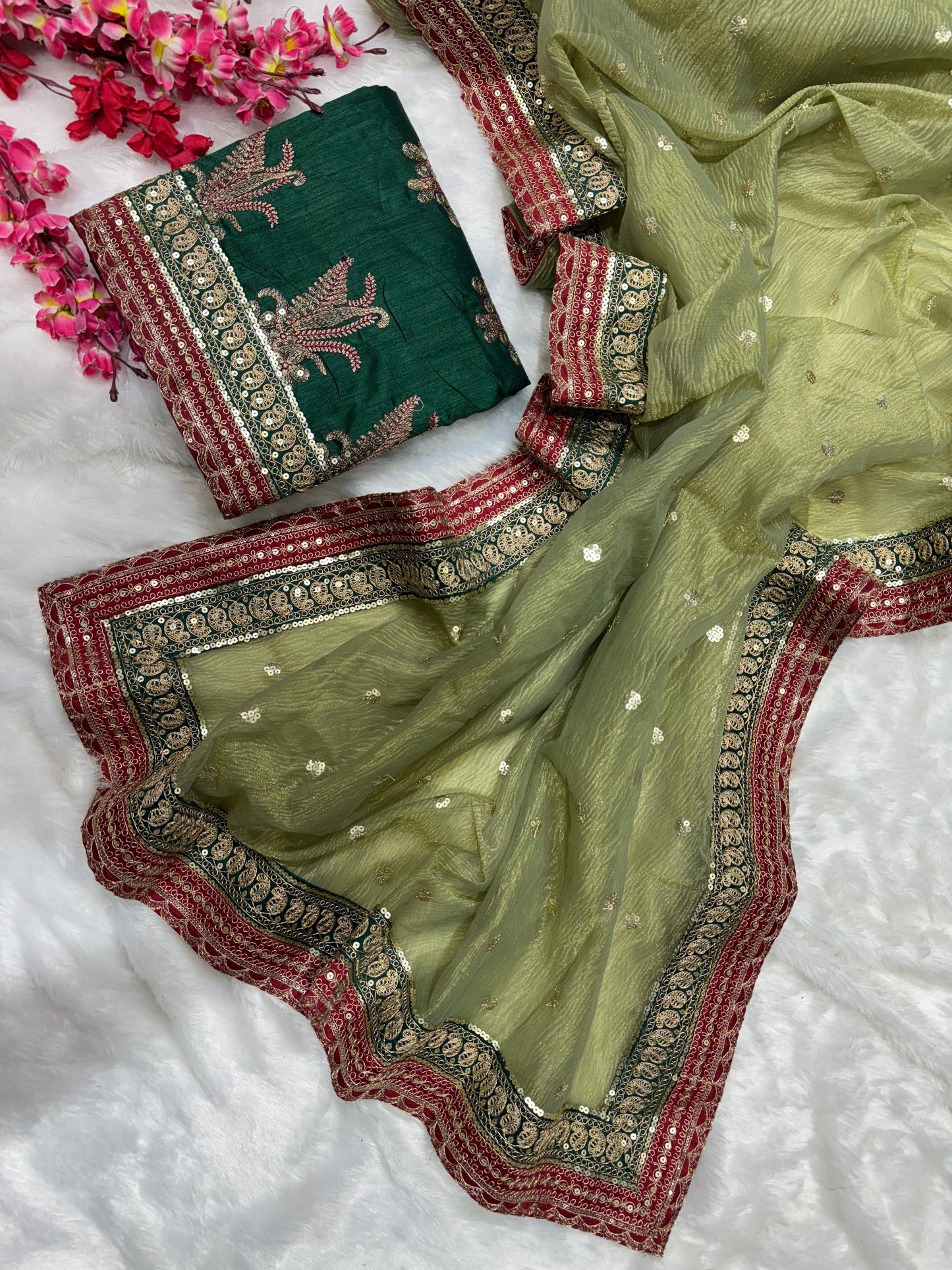 Luxurious Banarasi Crush Saree