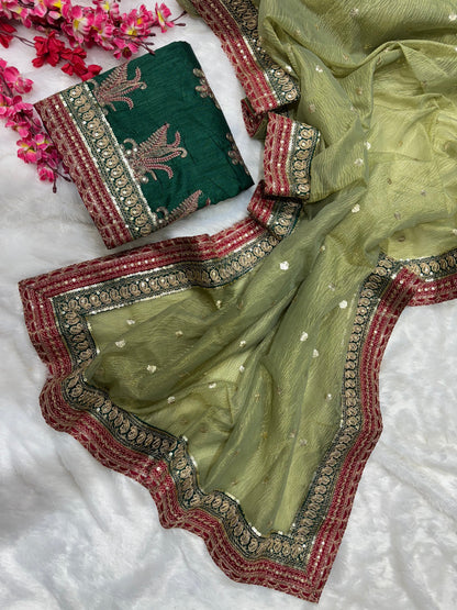 Luxurious Banarasi Crush Saree