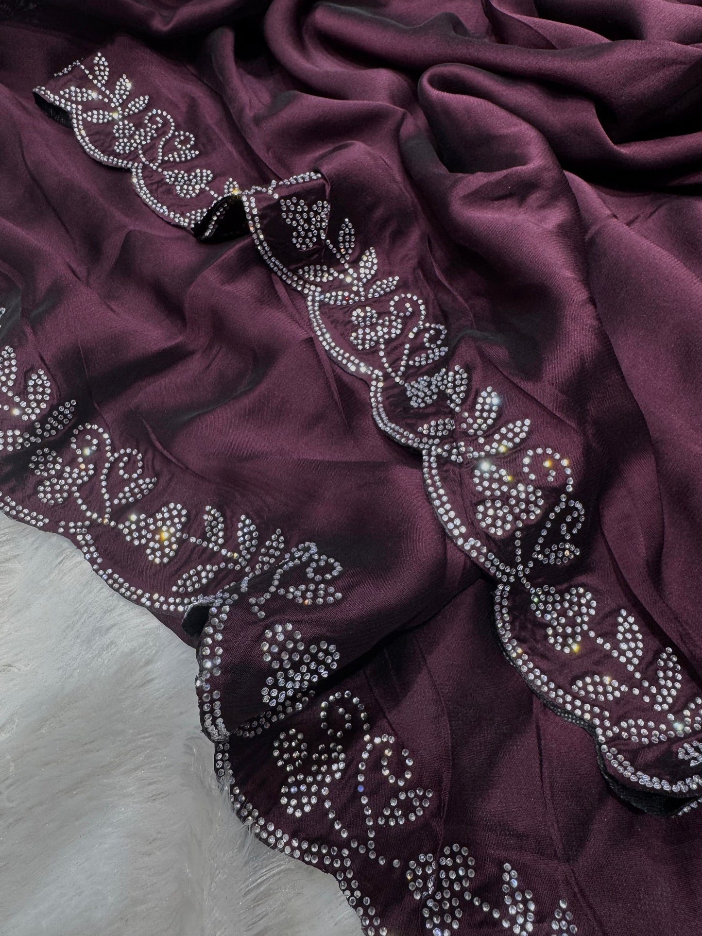 Purple Embroidered Saree