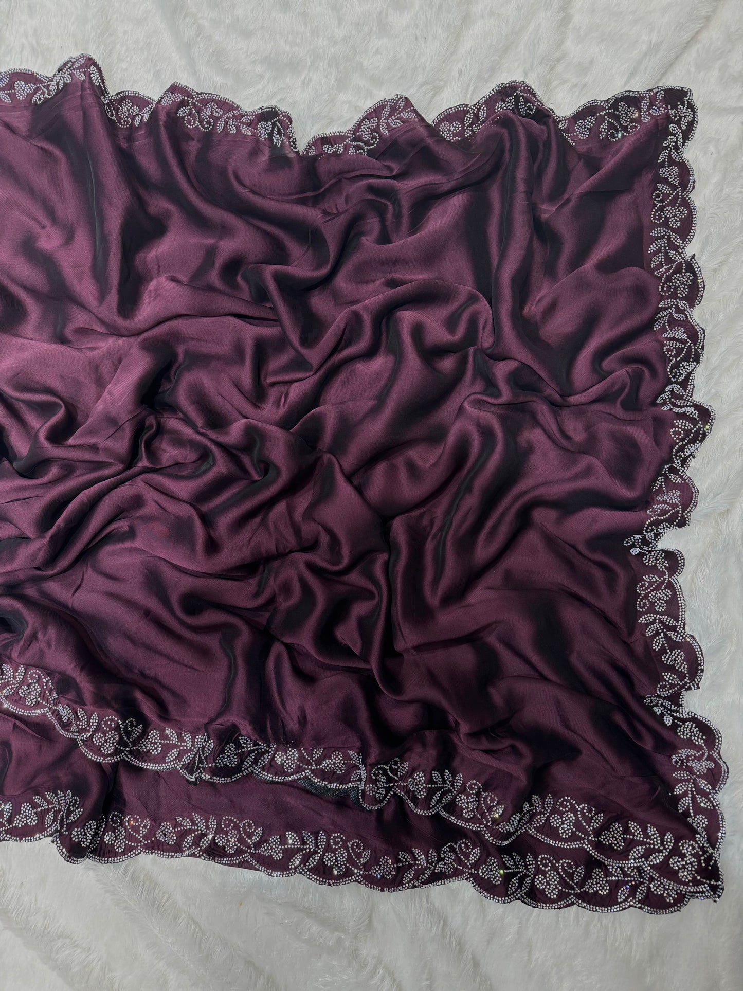 Purple Embroidered Saree