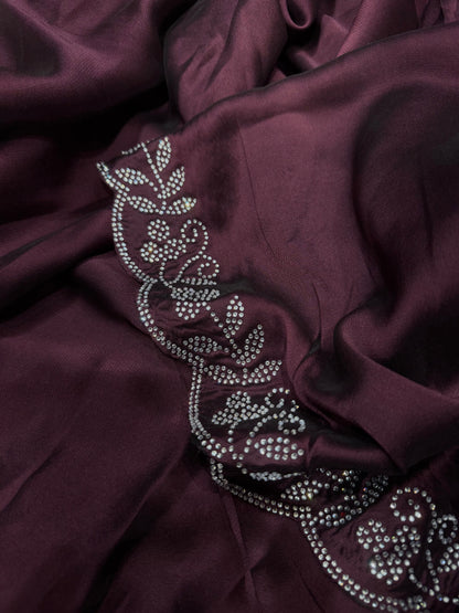 Purple Embroidered Saree