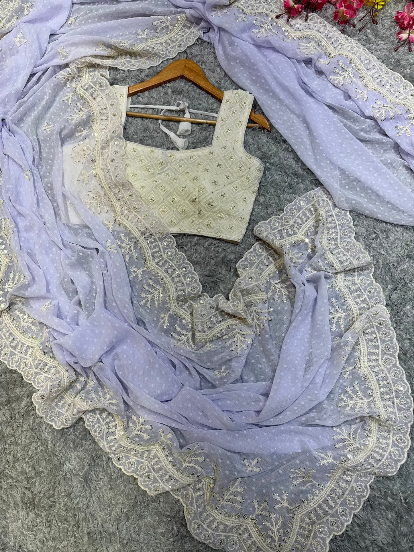 Soft Chiffon Butti Saree