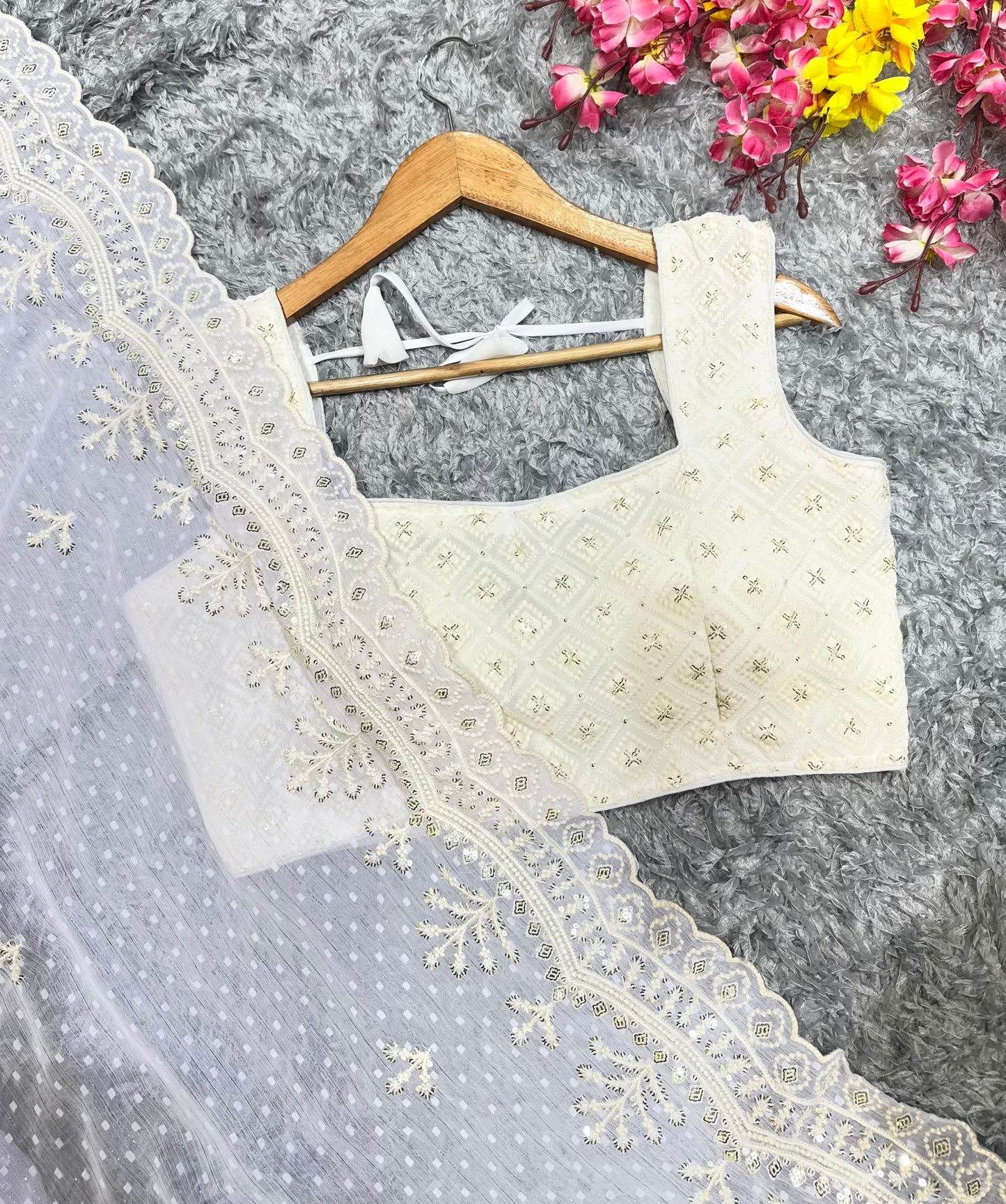 Soft Chiffon Butti Saree