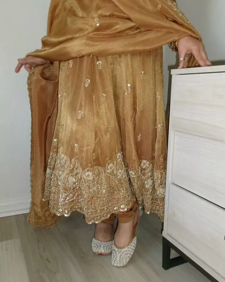 Mustard Gold Anarkali Suit