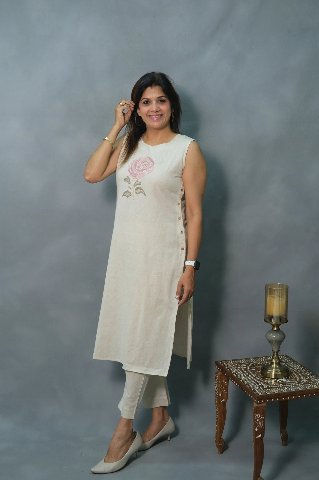 Beautiful Sleevless pure cotton co-ord set For Women