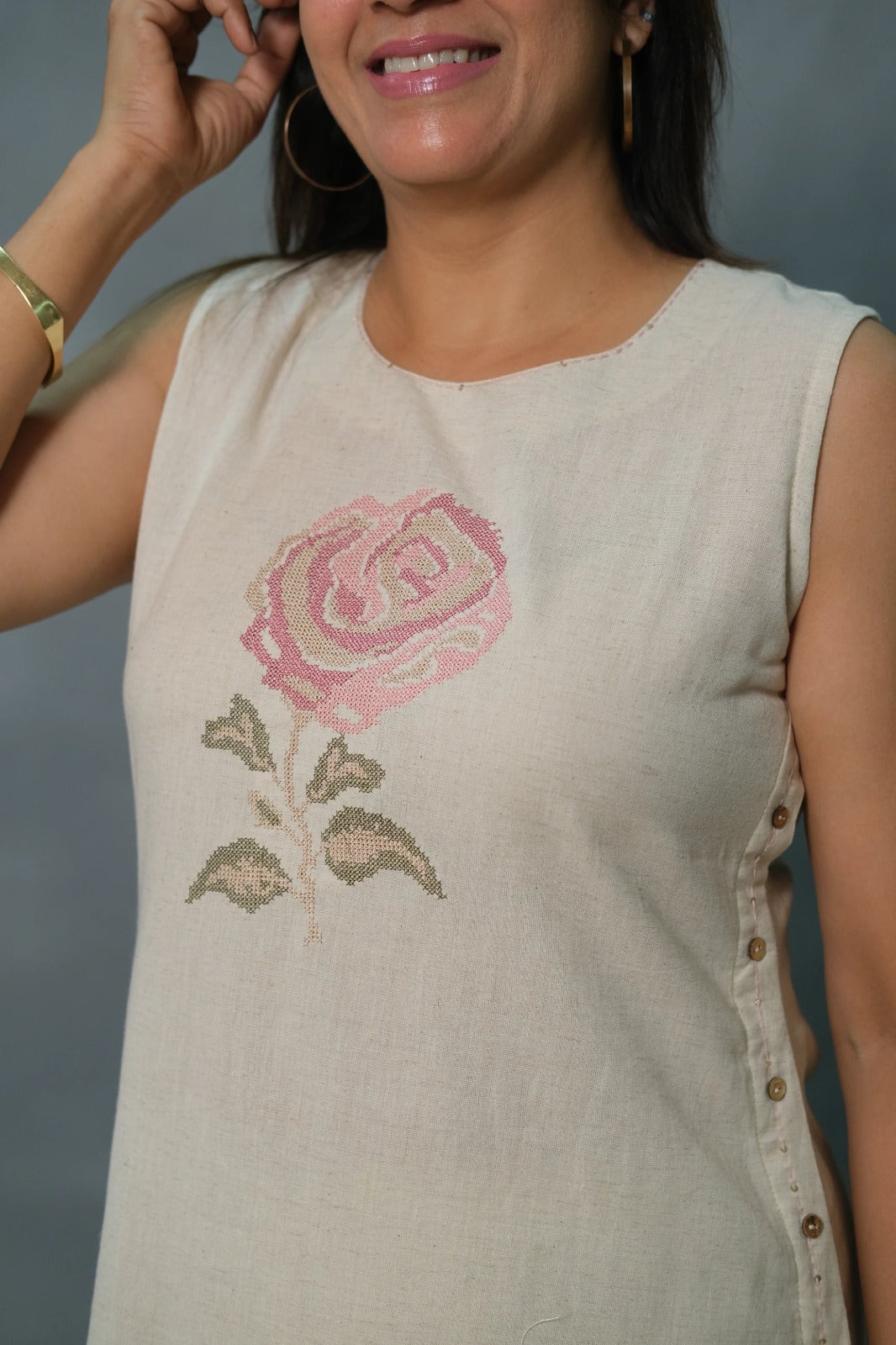 Beautiful Sleevless pure cotton co-ord set For Women