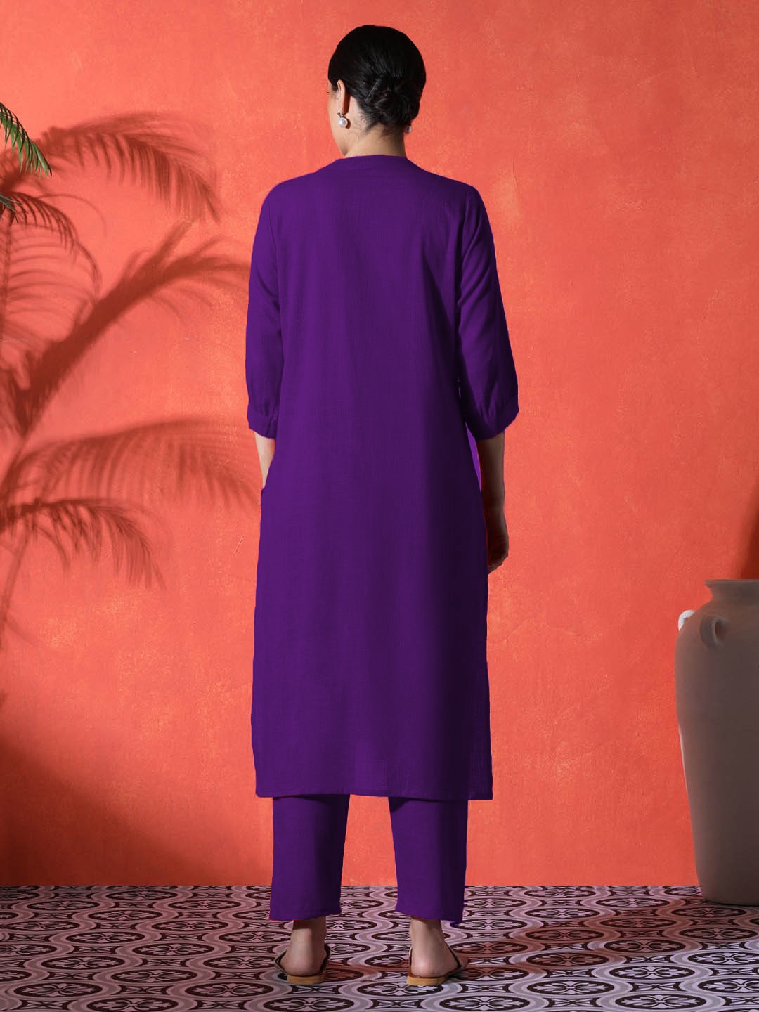 Red Heart Cotton Kurta and Pant Set