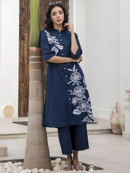 Women Floral Print A-Line Kurta Set