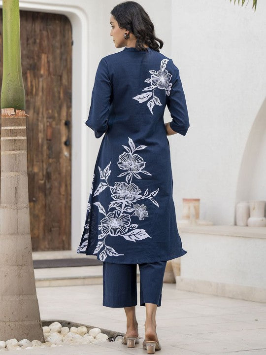 Women Floral Print A-Line Kurta Set