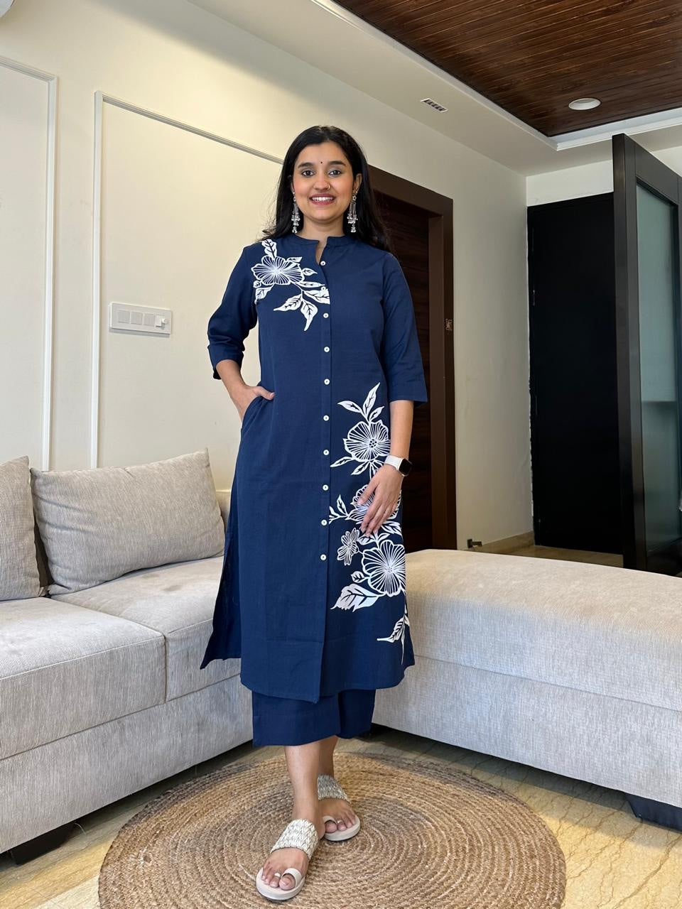 Women Floral Print A-Line Kurta Set