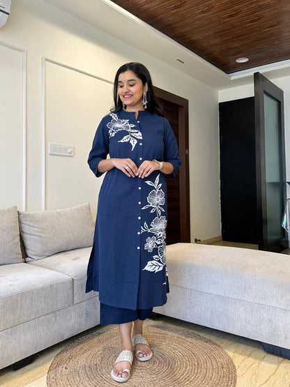Women Floral Print A-Line Kurta Set