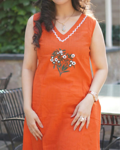 Beautiful crafted cotton Sleeveless Co Ord Set