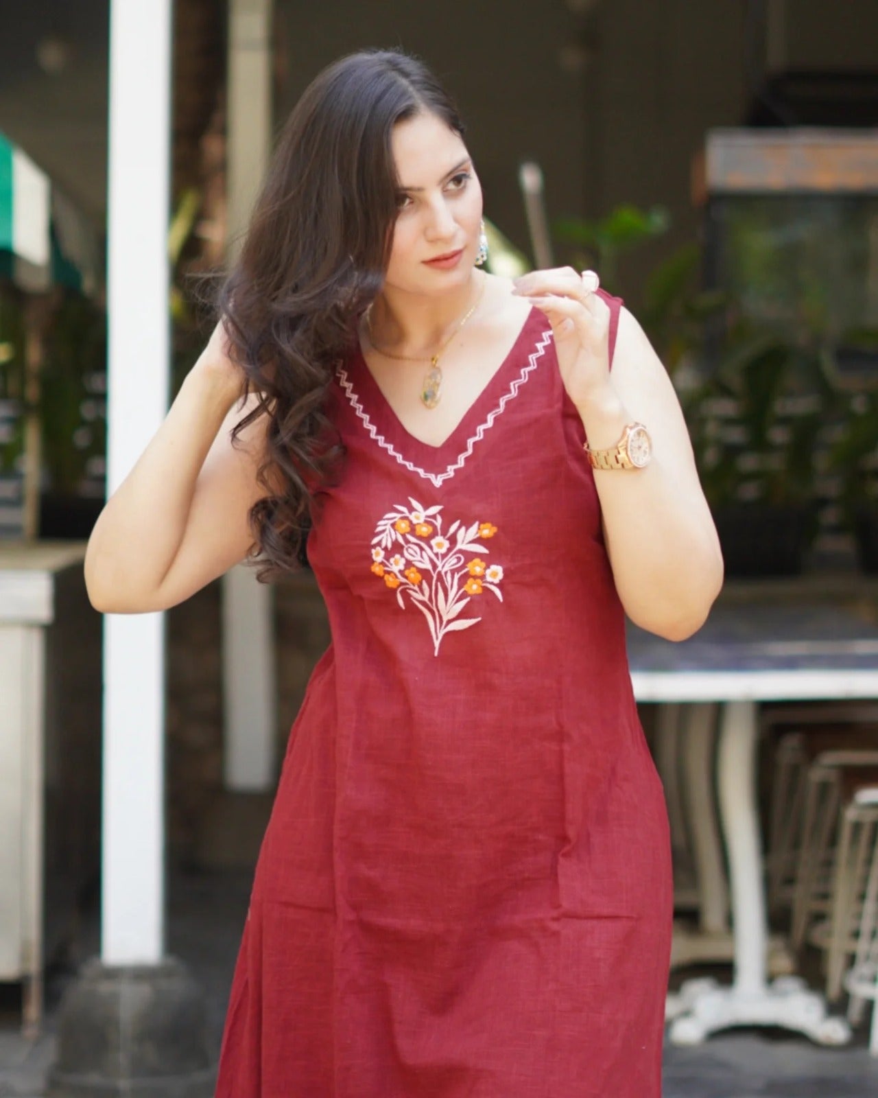 Beautiful crafted cotton Sleeveless Co Ord Set