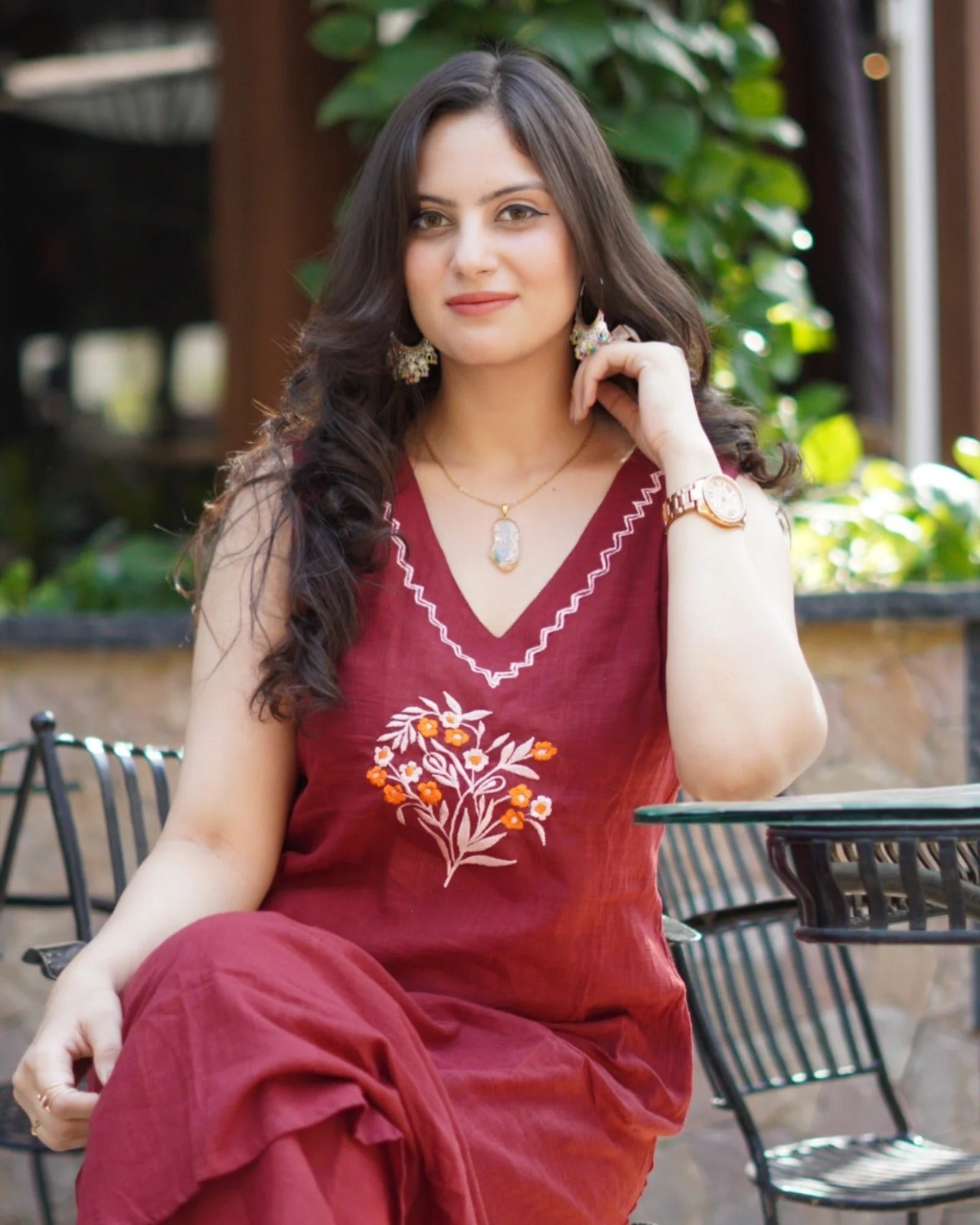 Beautiful crafted cotton Sleeveless Co Ord Set